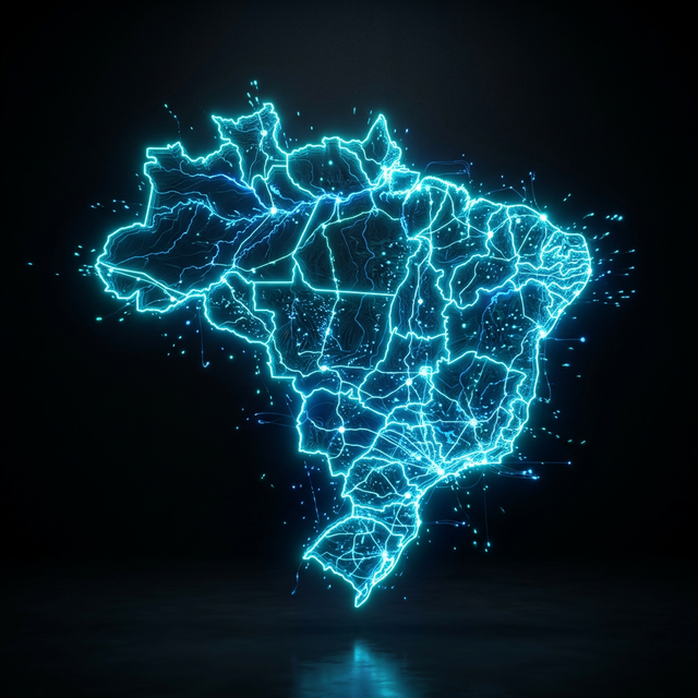 Mapa holográfico do Brasil